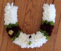 Cloth Flower Super soft White with Brown Roses WB95
